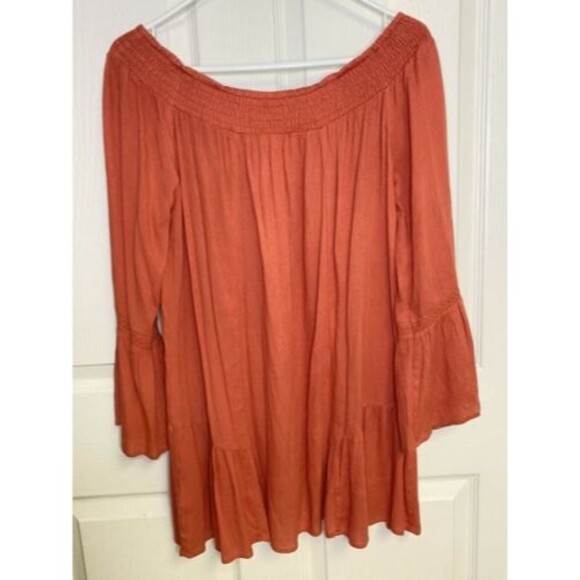 Blu Pepper Boho Bell Sleeve Flowy Coral Tunic Top Mini Dress Small Boho Hippie - Picture 2 of 6